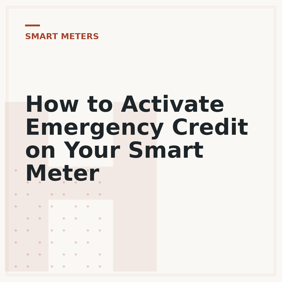 How to Activate Emergency Credit on Your Smart Meter