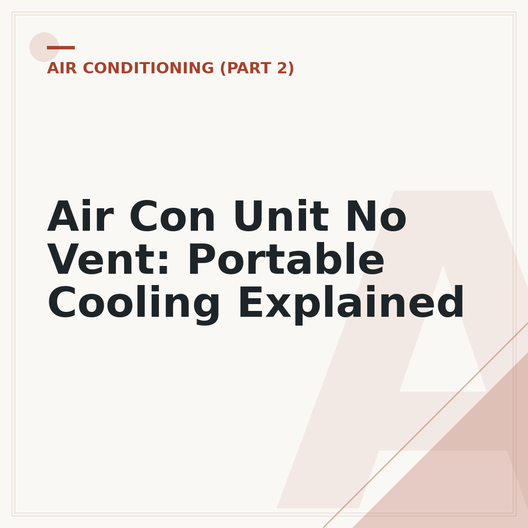 Air Con Unit No Vent: Portable Cooling Explained