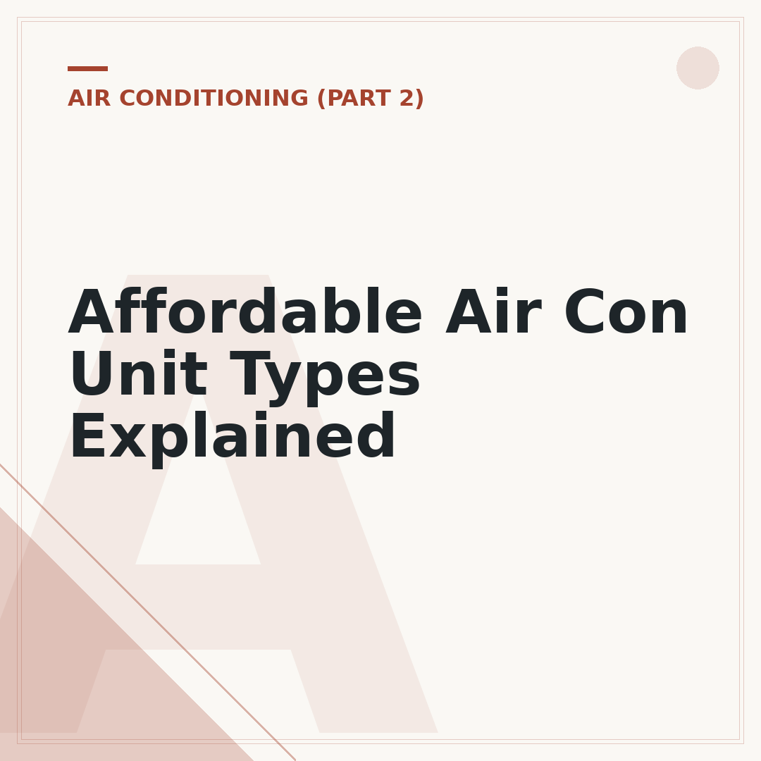 Affordable Air Con Unit Types Explained