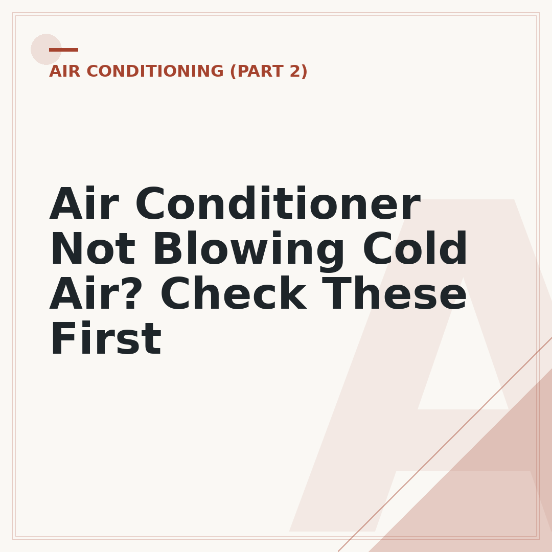 Air Conditioner Not Blowing Cold Air? Check These First