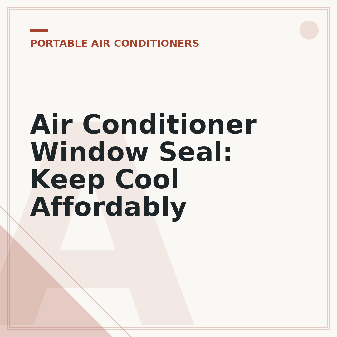 Air Conditioner Window Seal: Keep Cool Affordably