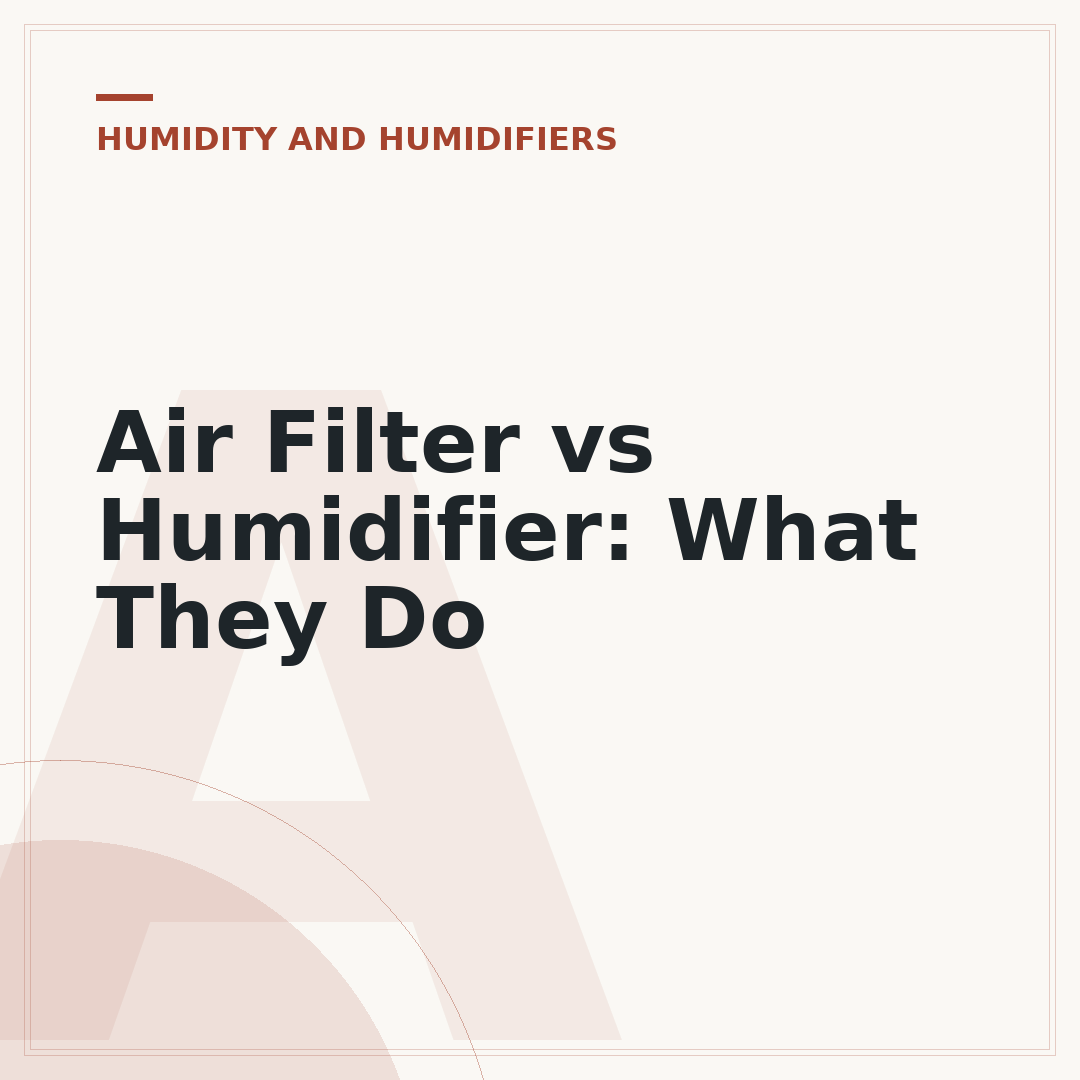 Air Filter vs Humidifier: What They Do