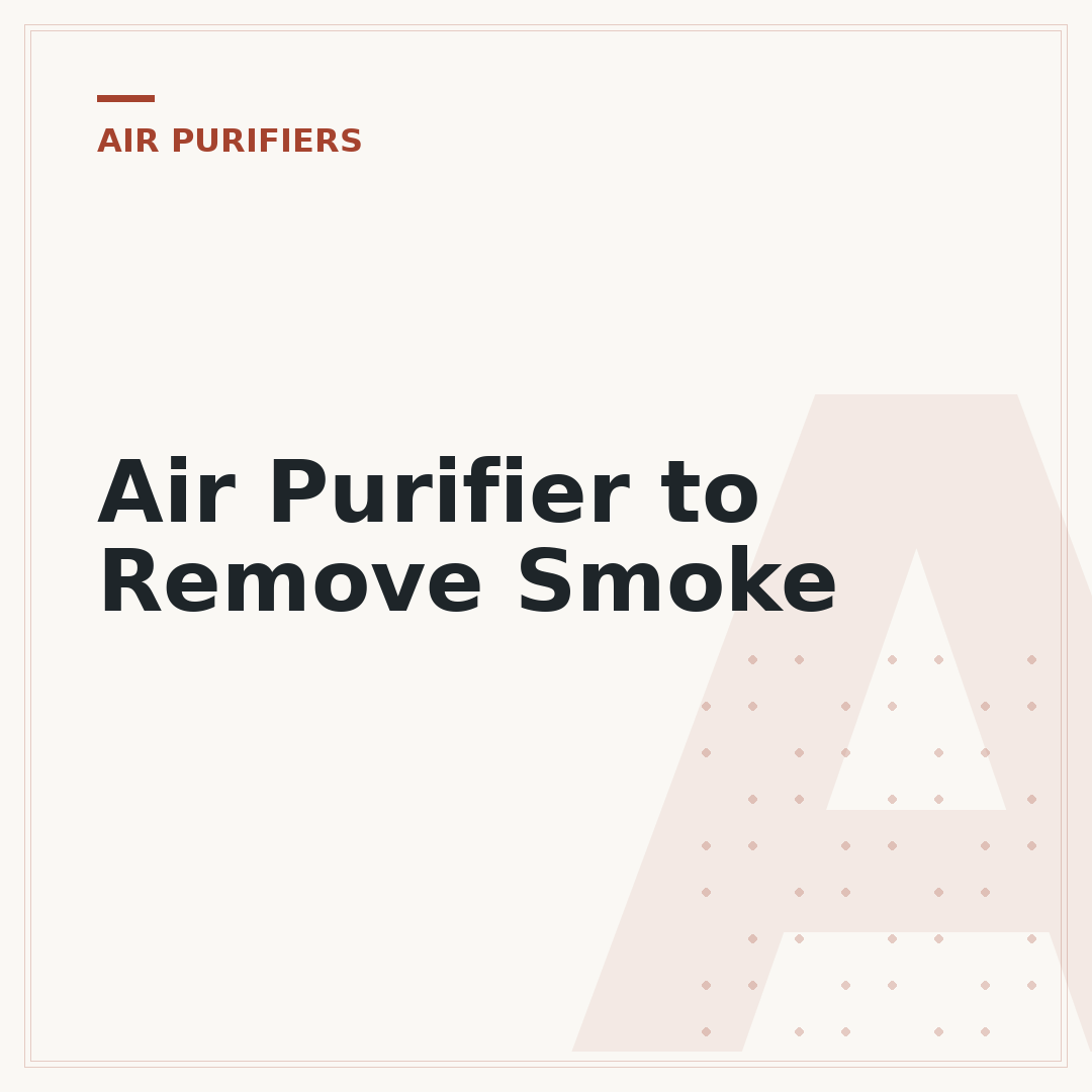 Air Purifier to Remove Smoke