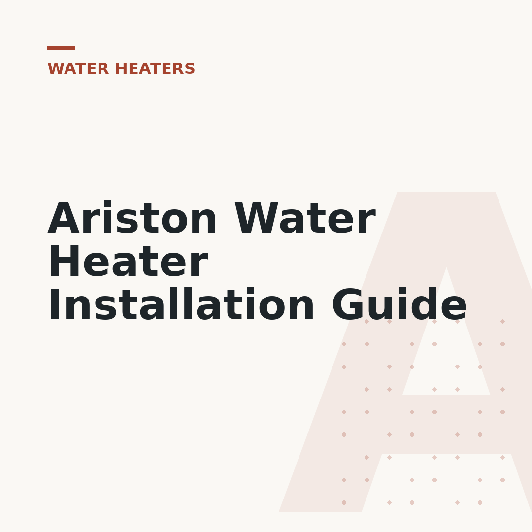 Ariston Water Heater Installation Guide