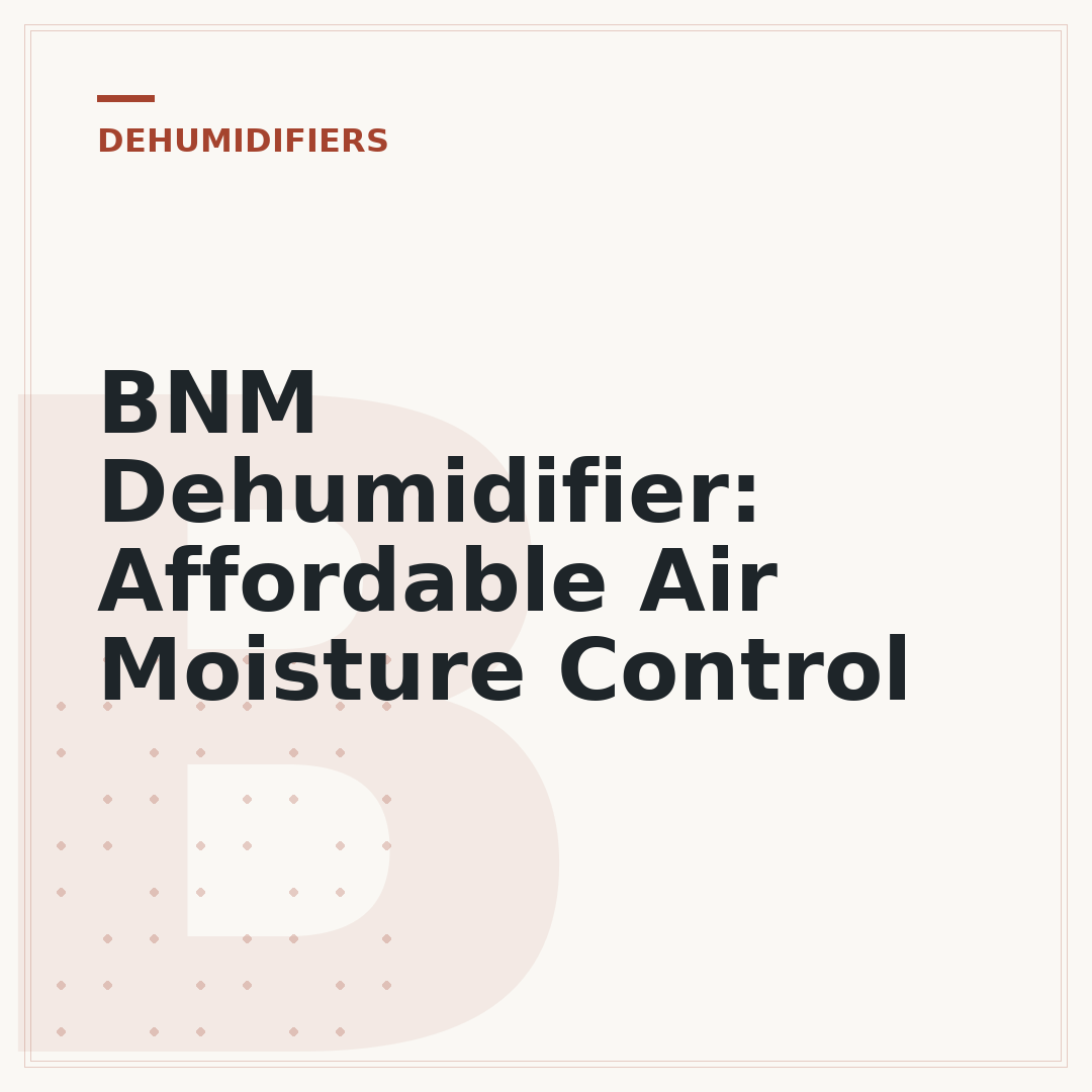 BNM Dehumidifier: Affordable Air Moisture Control