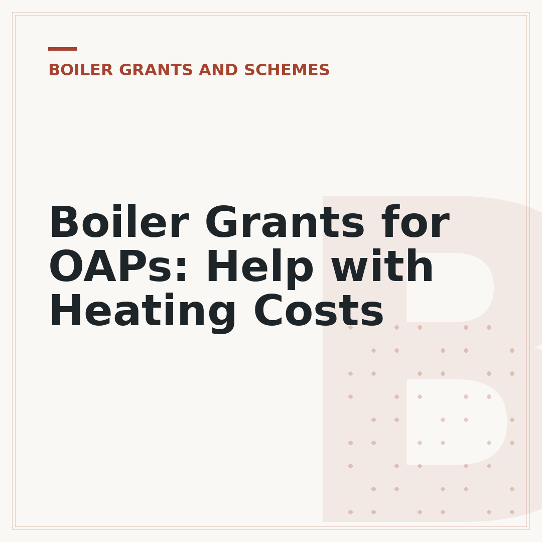 Boiler Grants for OAPs: Help with Heating Costs