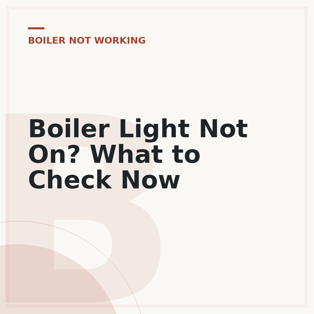 Boiler Light Not On? What to Check Now