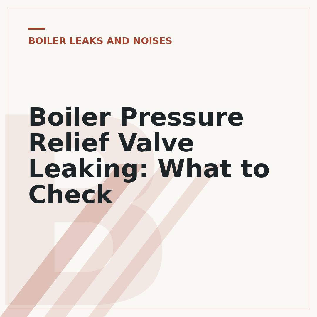 Boiler Pressure Relief Valve Leaking: What to Check