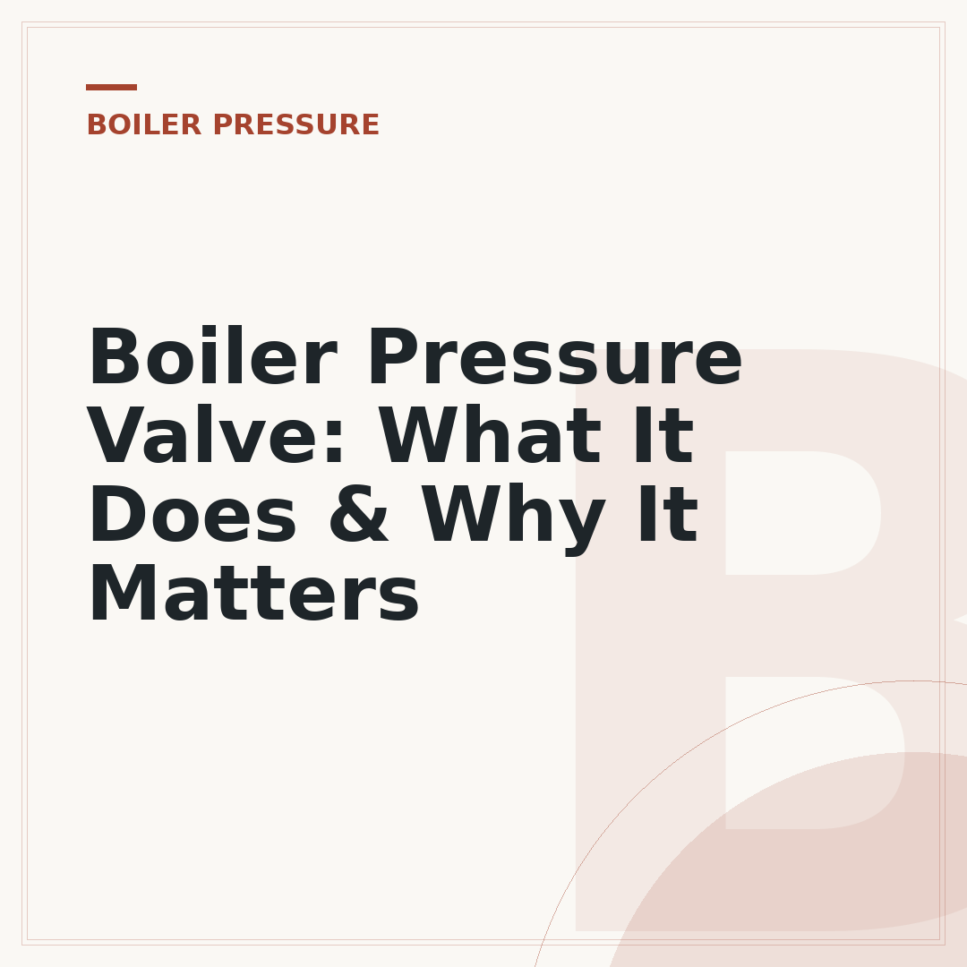 Boiler Pressure Valve: What It Does & Why It Matters