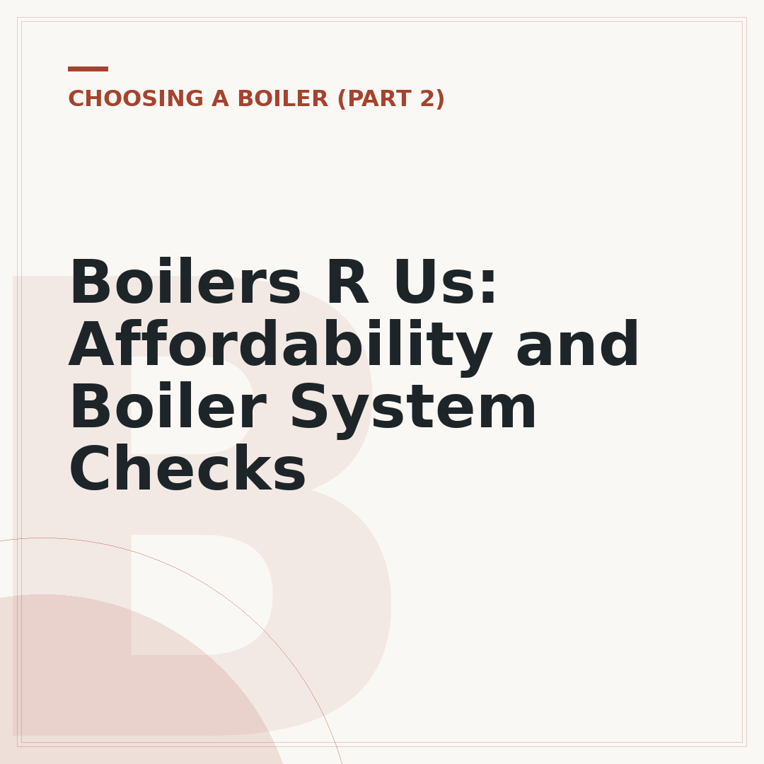 Boilers R Us: Affordability and Boiler System Checks