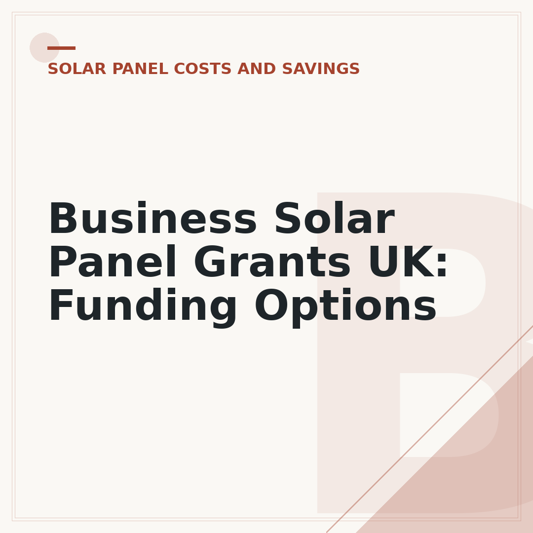 Business Solar Panel Grants UK: Funding Options
