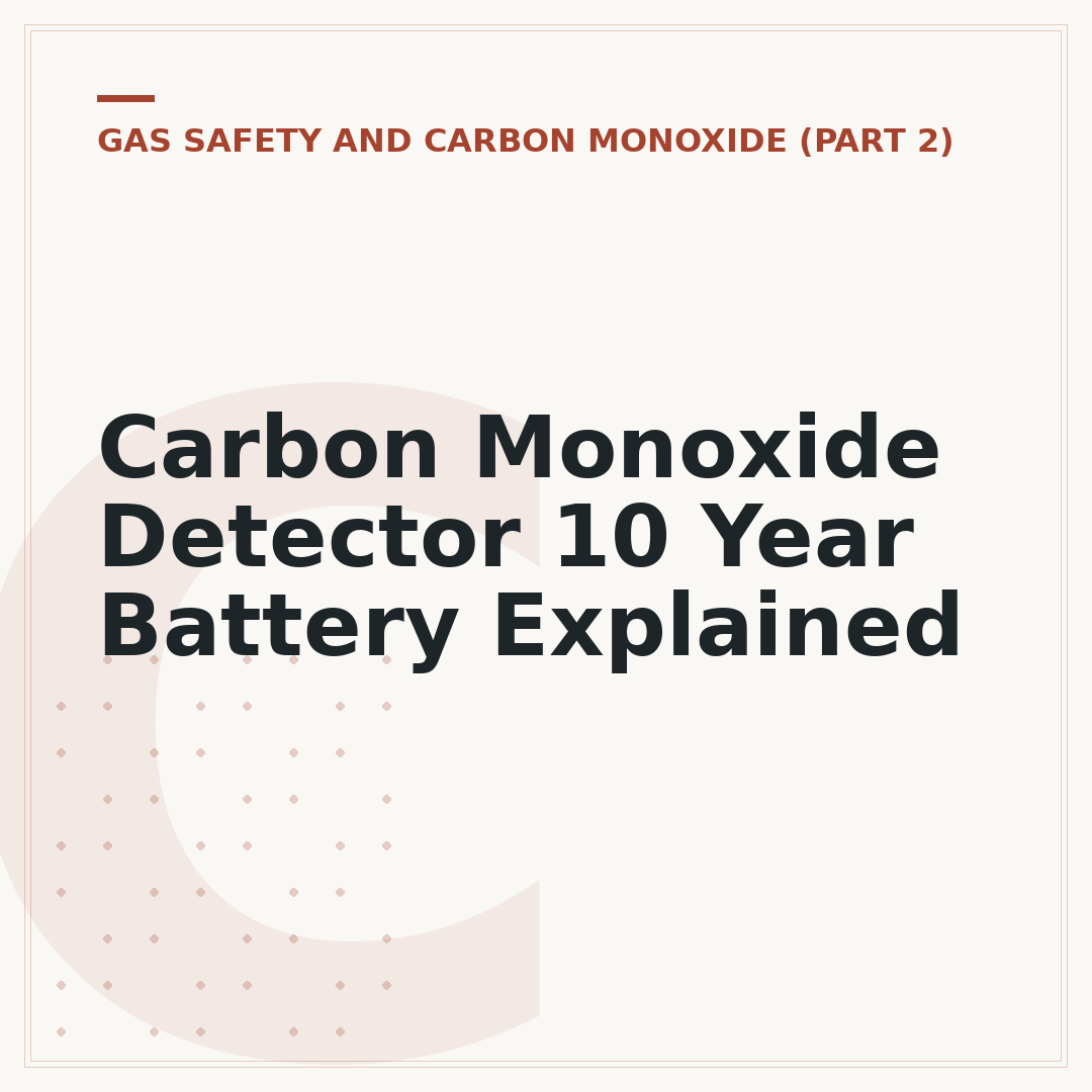 Carbon Monoxide Detector 10 Year Battery Explained