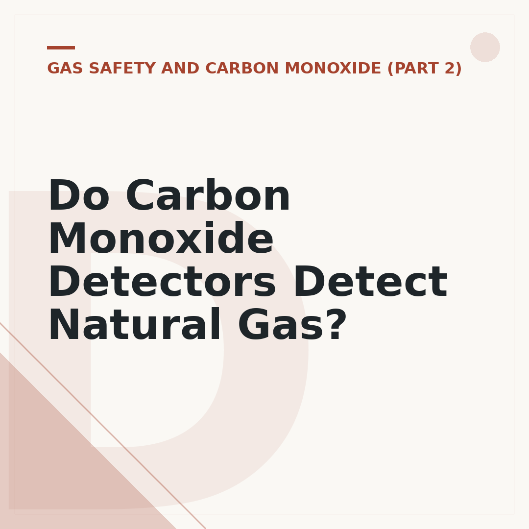 Do Carbon Monoxide Detectors Detect Natural Gas?