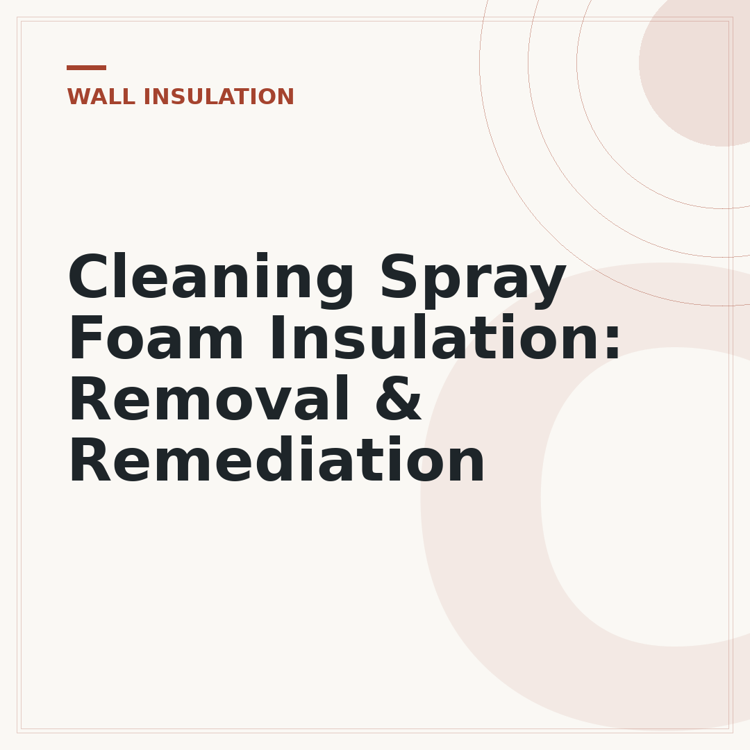 Cleaning Spray Foam Insulation: Removal & Remediation