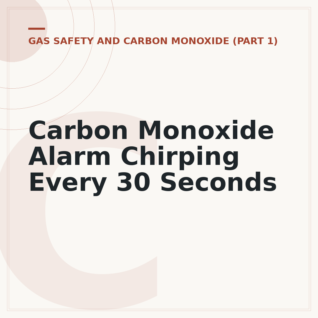 Carbon Monoxide Alarm Chirping Every 30 Seconds