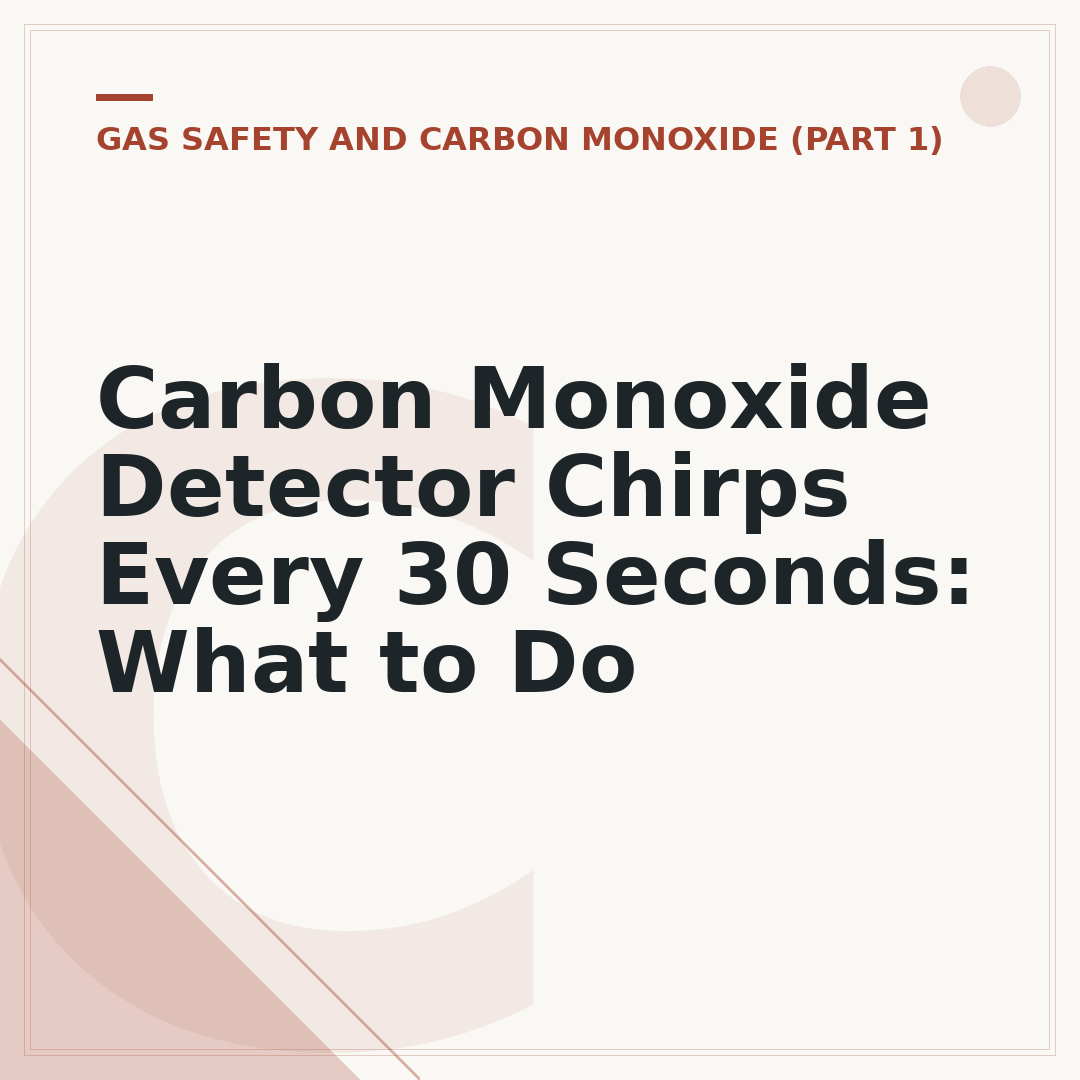 Carbon Monoxide Detector Chirps Every 30 Seconds: What to Do