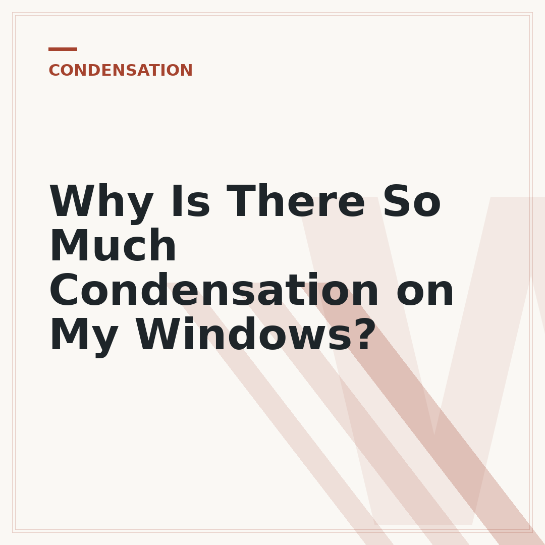 Why Is There So Much Condensation on My Windows?
