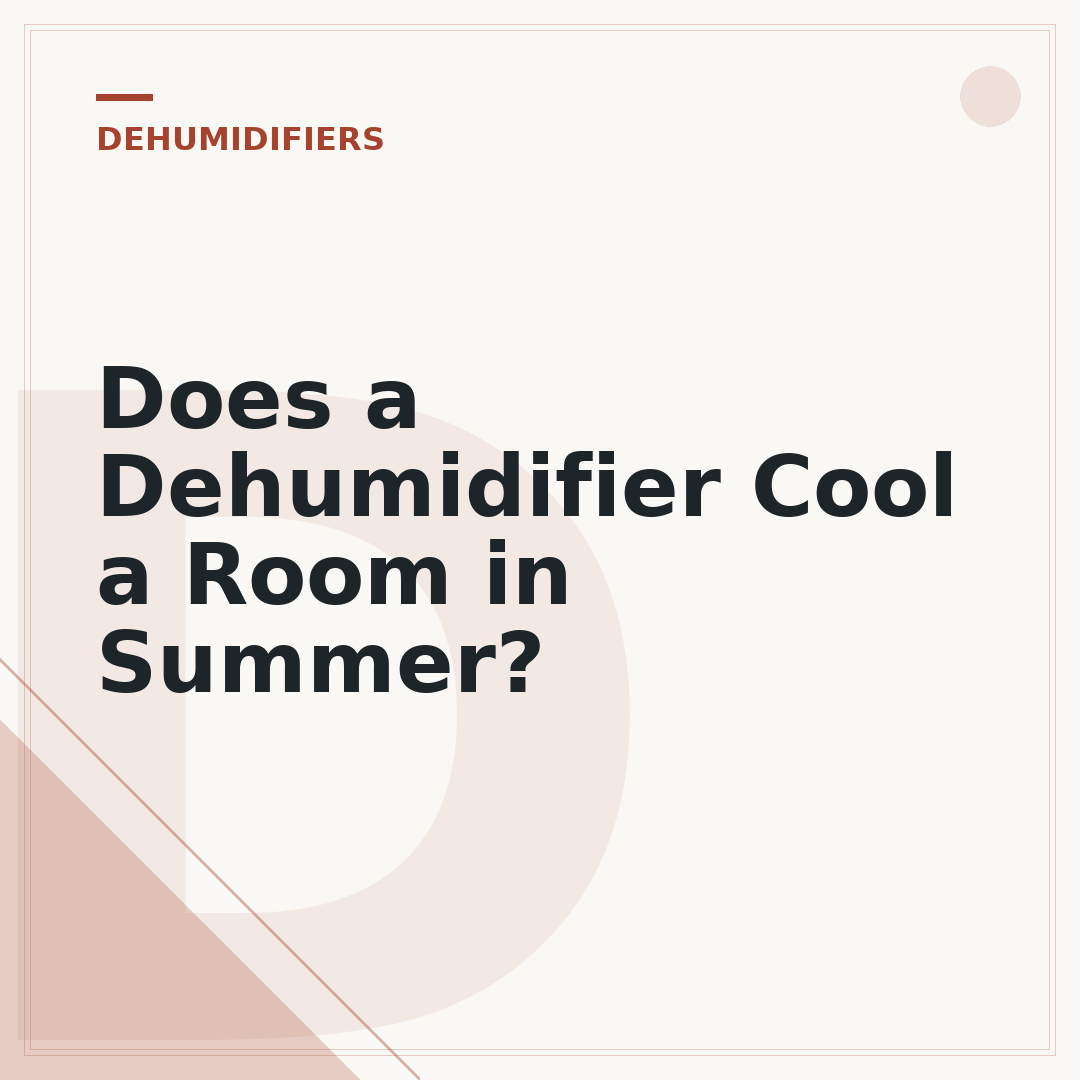Does a Dehumidifier Cool a Room in Summer?