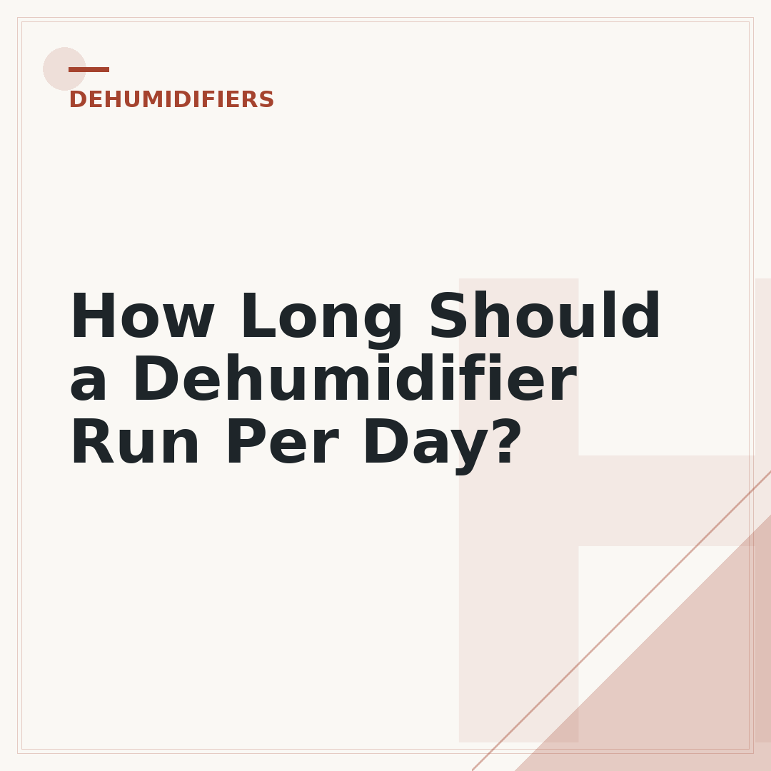 How Long Should a Dehumidifier Run Per Day?