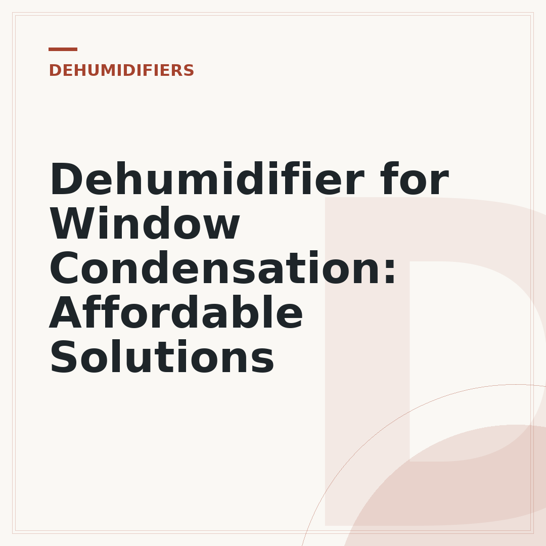 Dehumidifier for Window Condensation: Affordable Solutions
