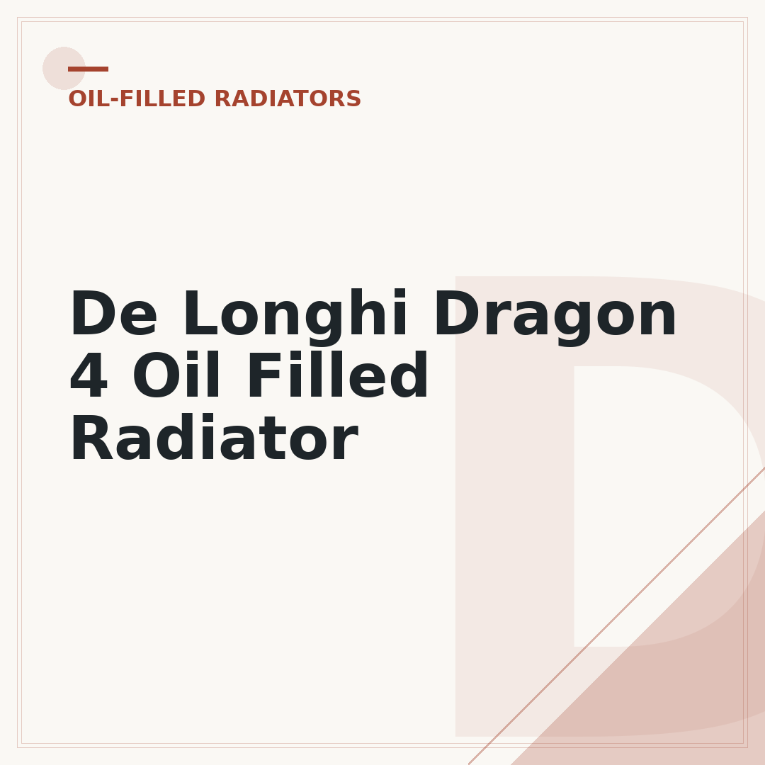 De Longhi Dragon 4 Oil Filled Radiator