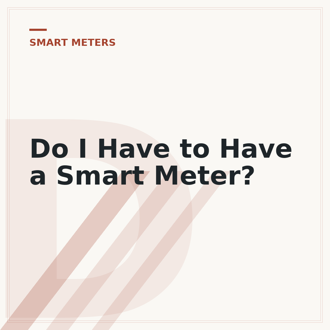 Do I Have to Have a Smart Meter?
