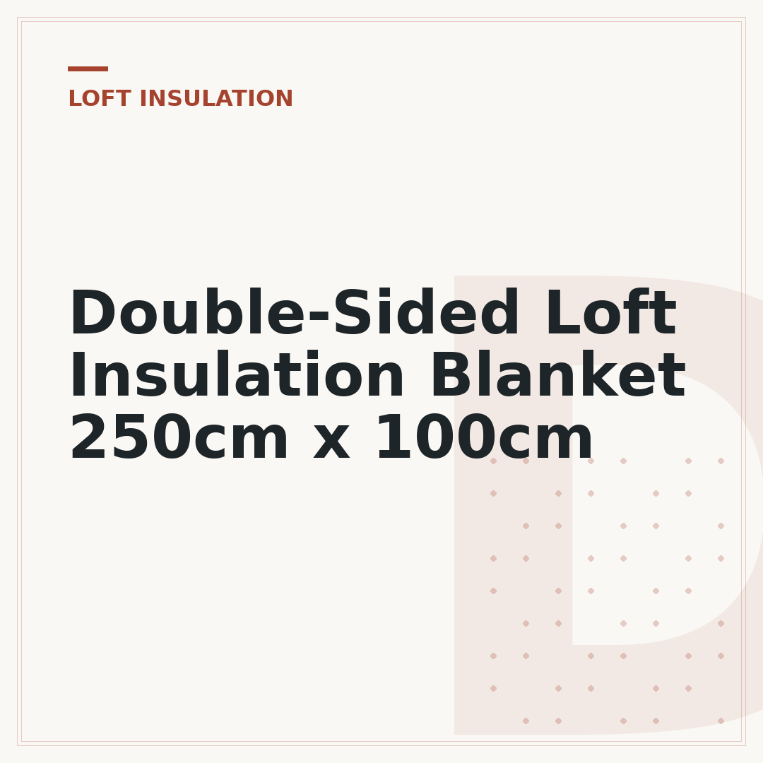 Double-Sided Loft Insulation Blanket 250cm x 100cm
