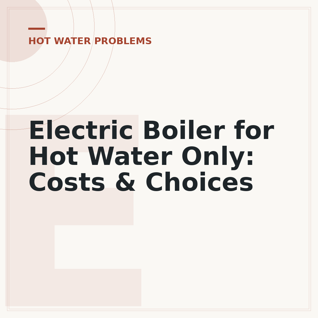 Electric Boiler for Hot Water Only: Costs & Choices