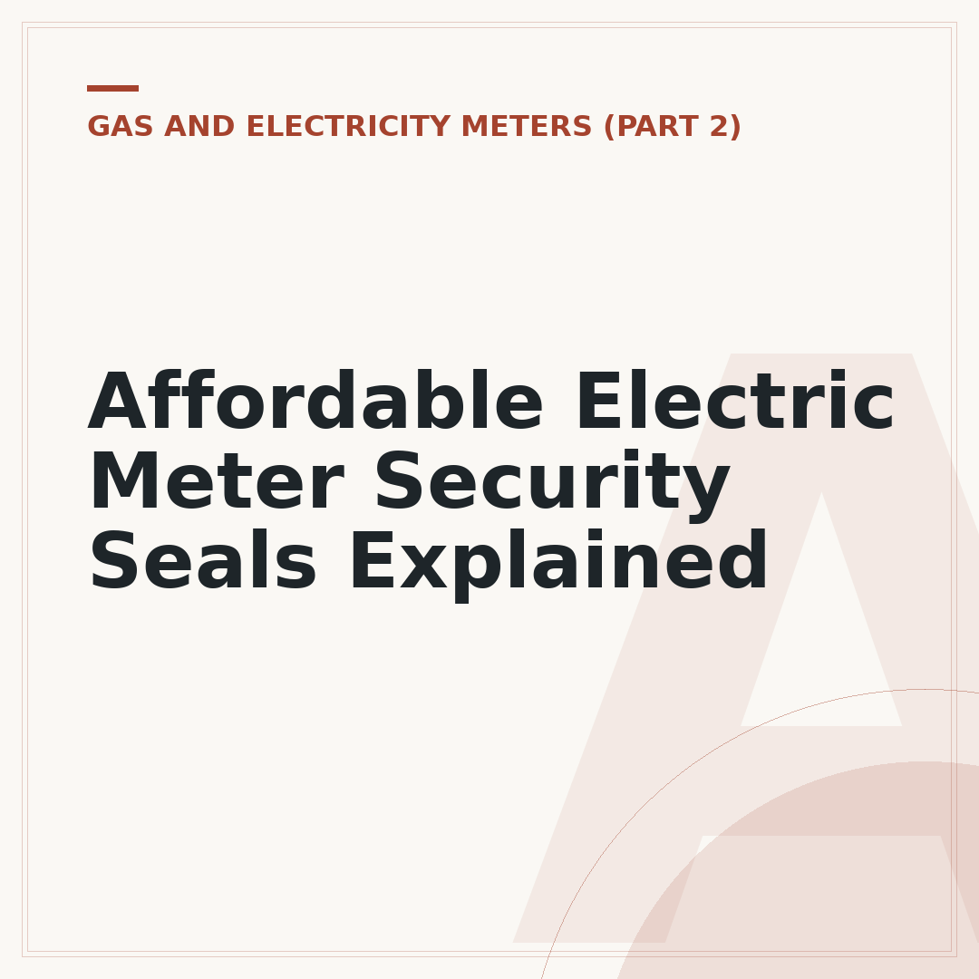 Affordable Electric Meter Security Seals Explained