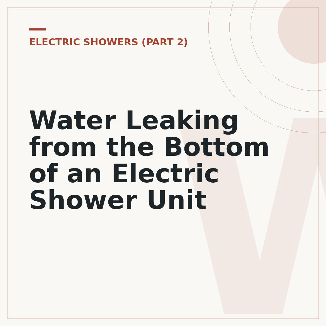 Water Leaking from the Bottom of an Electric Shower Unit
