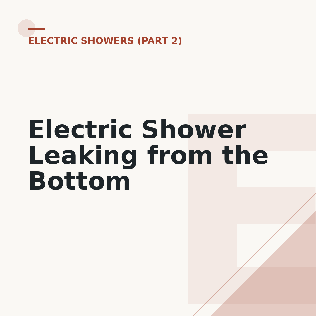 Electric Shower Leaking from the Bottom