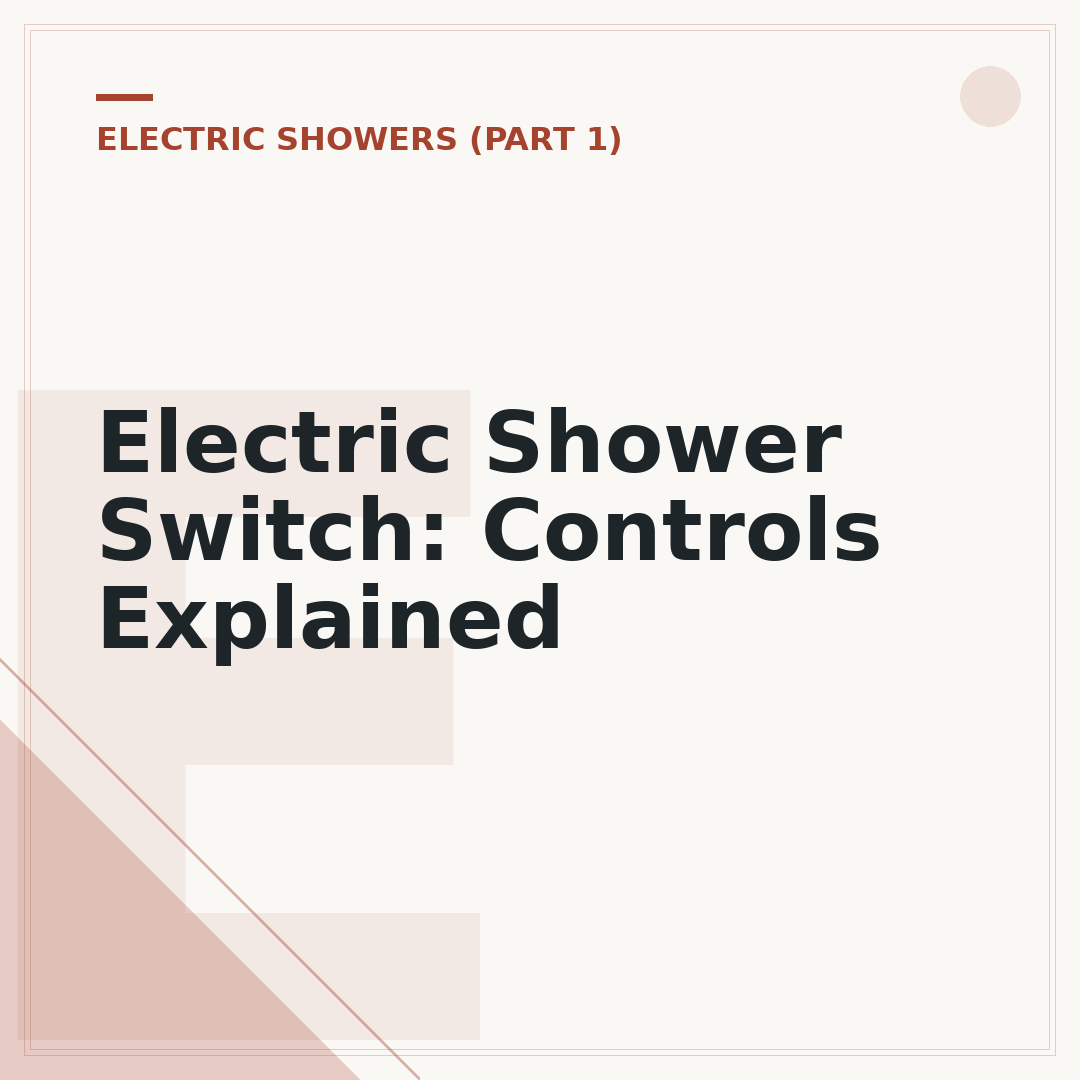 Electric Shower Switch: Controls Explained