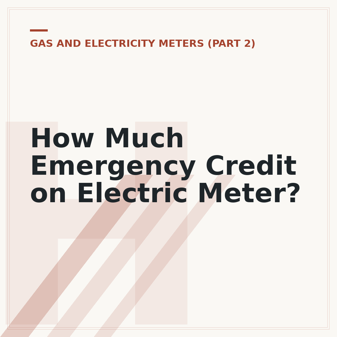 How Much Emergency Credit on Electric Meter?