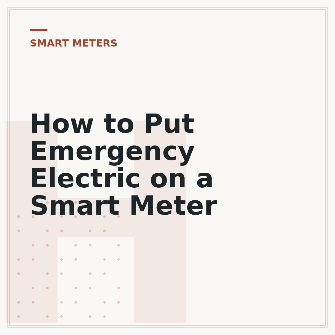 How to Put Emergency Electric on a Smart Meter