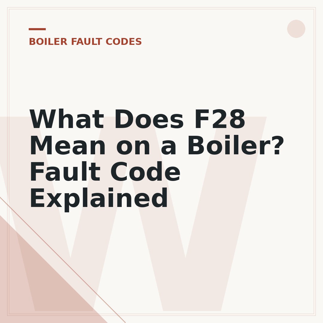 What Does F28 Mean on a Boiler? Fault Code Explained