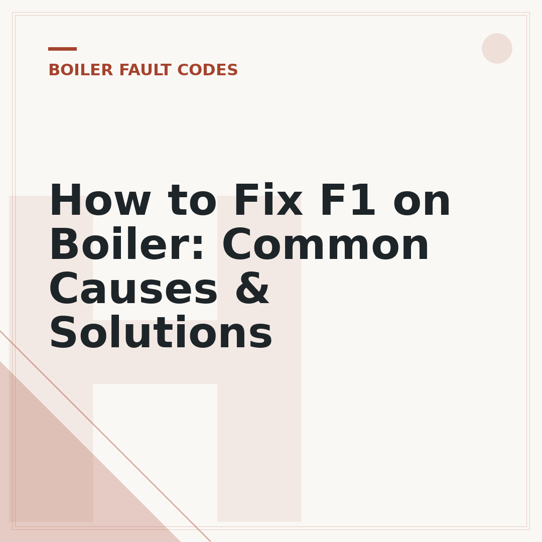 How to Fix F1 on Boiler: Common Causes & Solutions