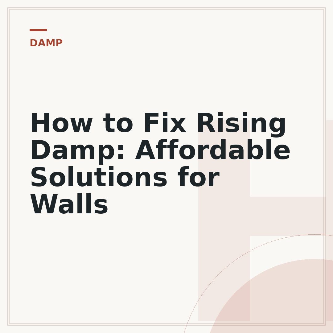 How to Fix Rising Damp: Affordable Solutions for Walls