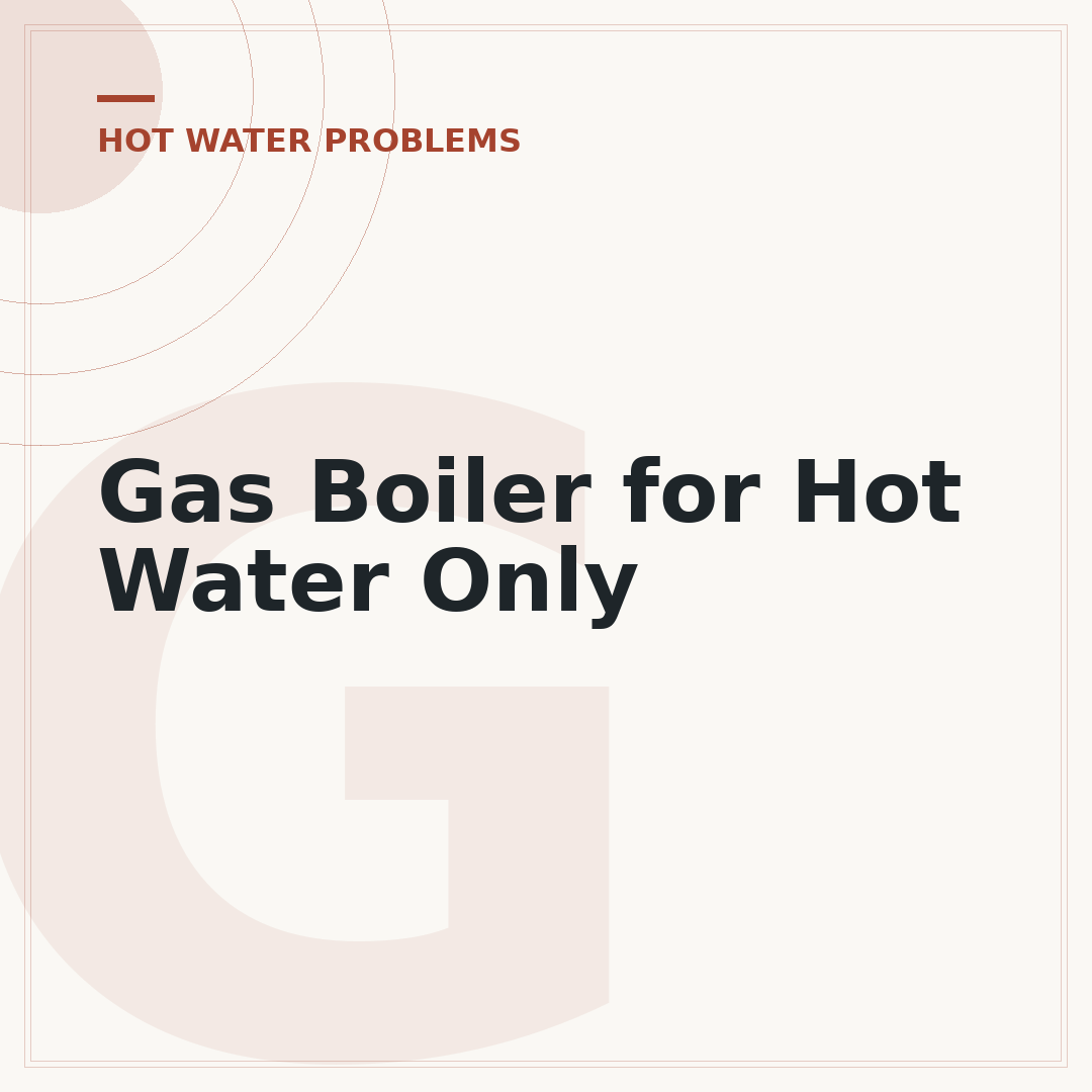 Gas Boiler for Hot Water Only