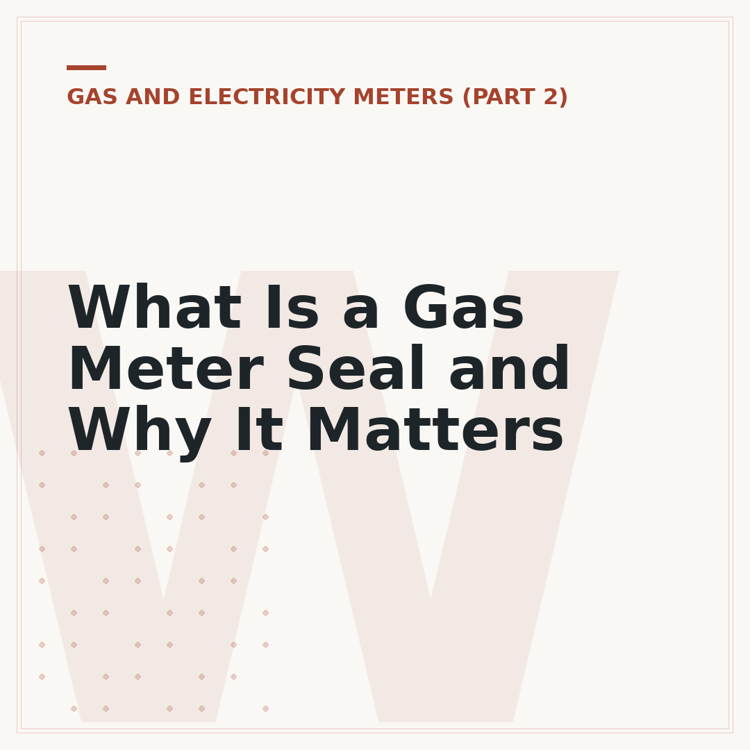 What Is a Gas Meter Seal and Why It Matters