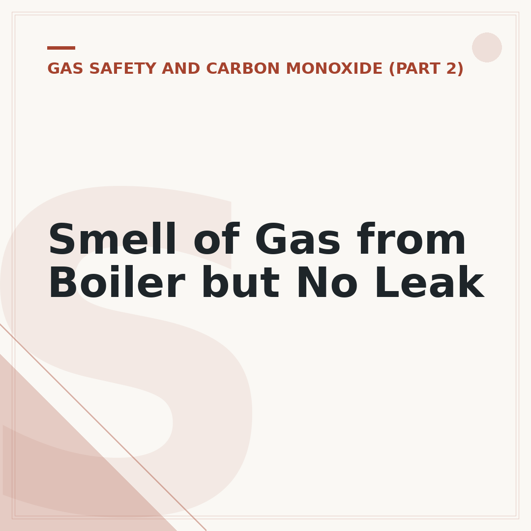 Smell of Gas from Boiler but No Leak