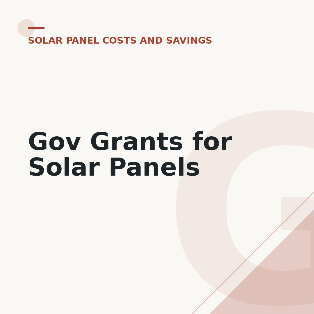 Gov Grants for Solar Panels
