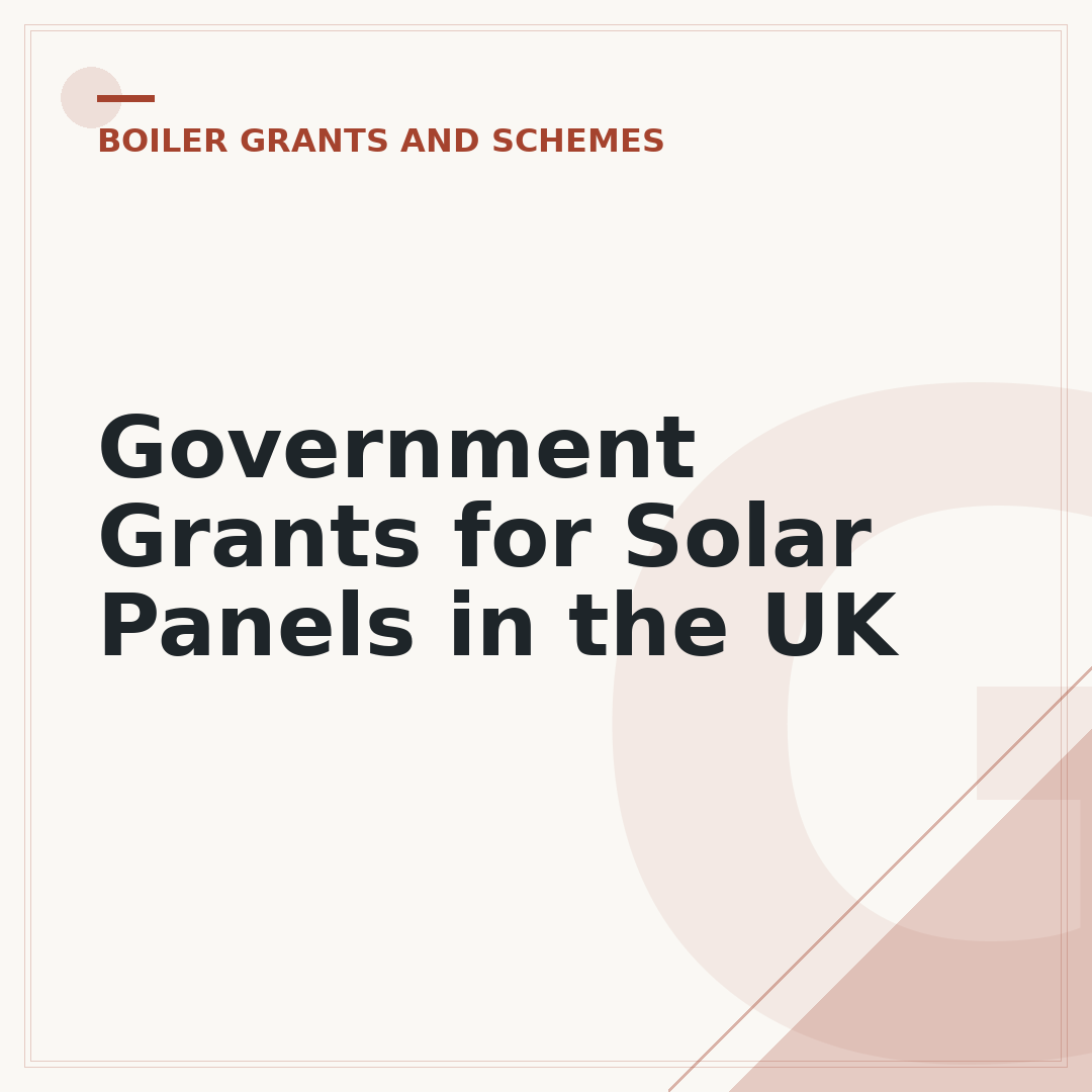 Government Grants for Solar Panels in the UK