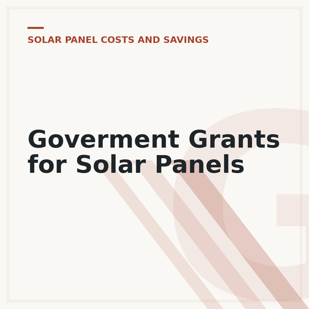 Goverment Grants for Solar Panels