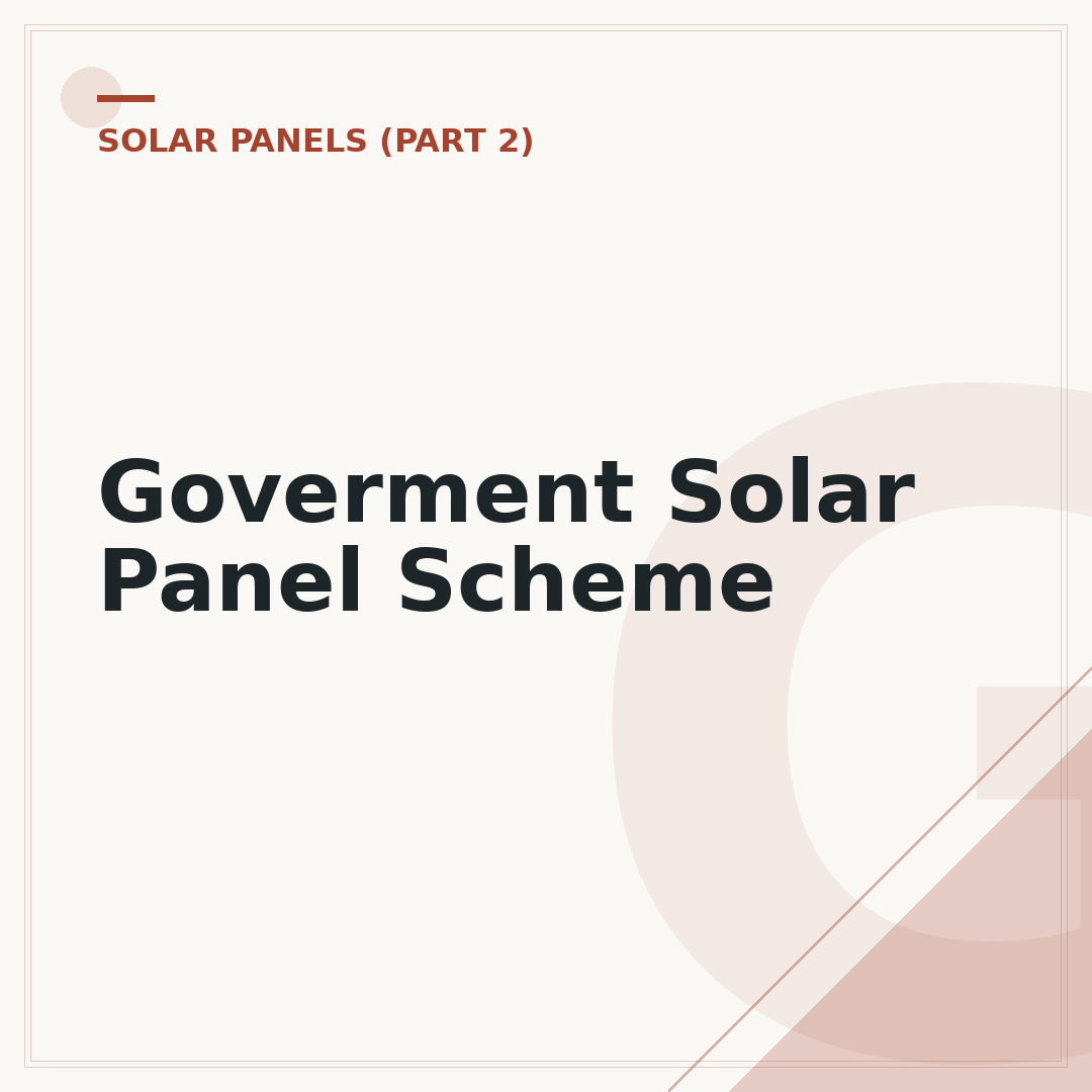 Goverment Solar Panel Scheme