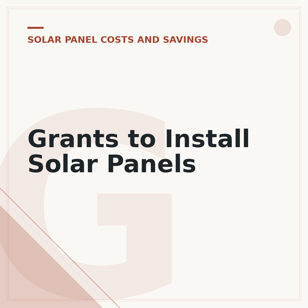 Grants to Install Solar Panels