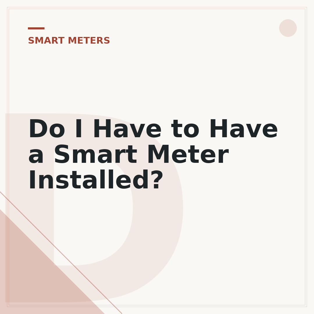 Do I Have to Have a Smart Meter Installed?