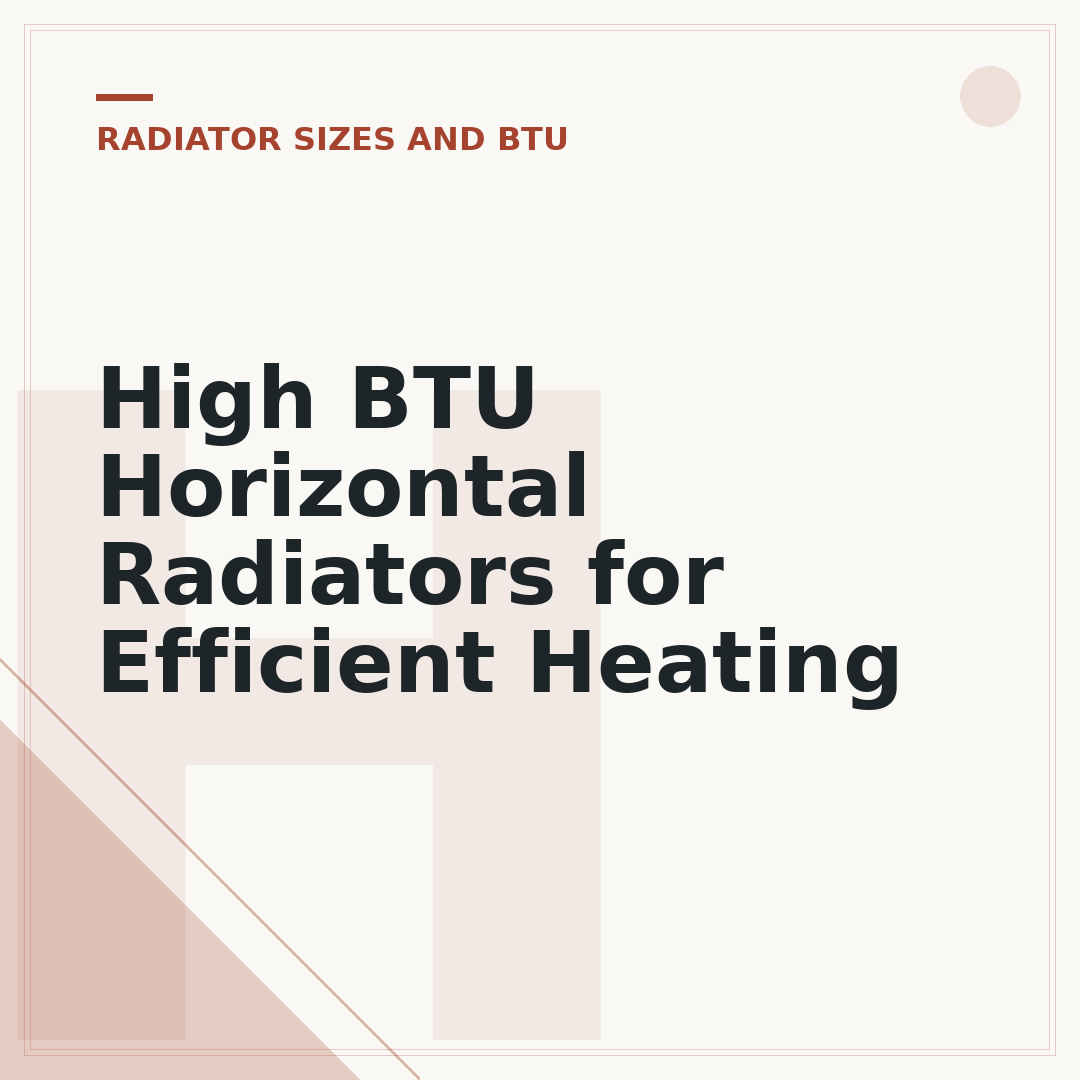 High BTU Horizontal Radiators for Efficient Heating