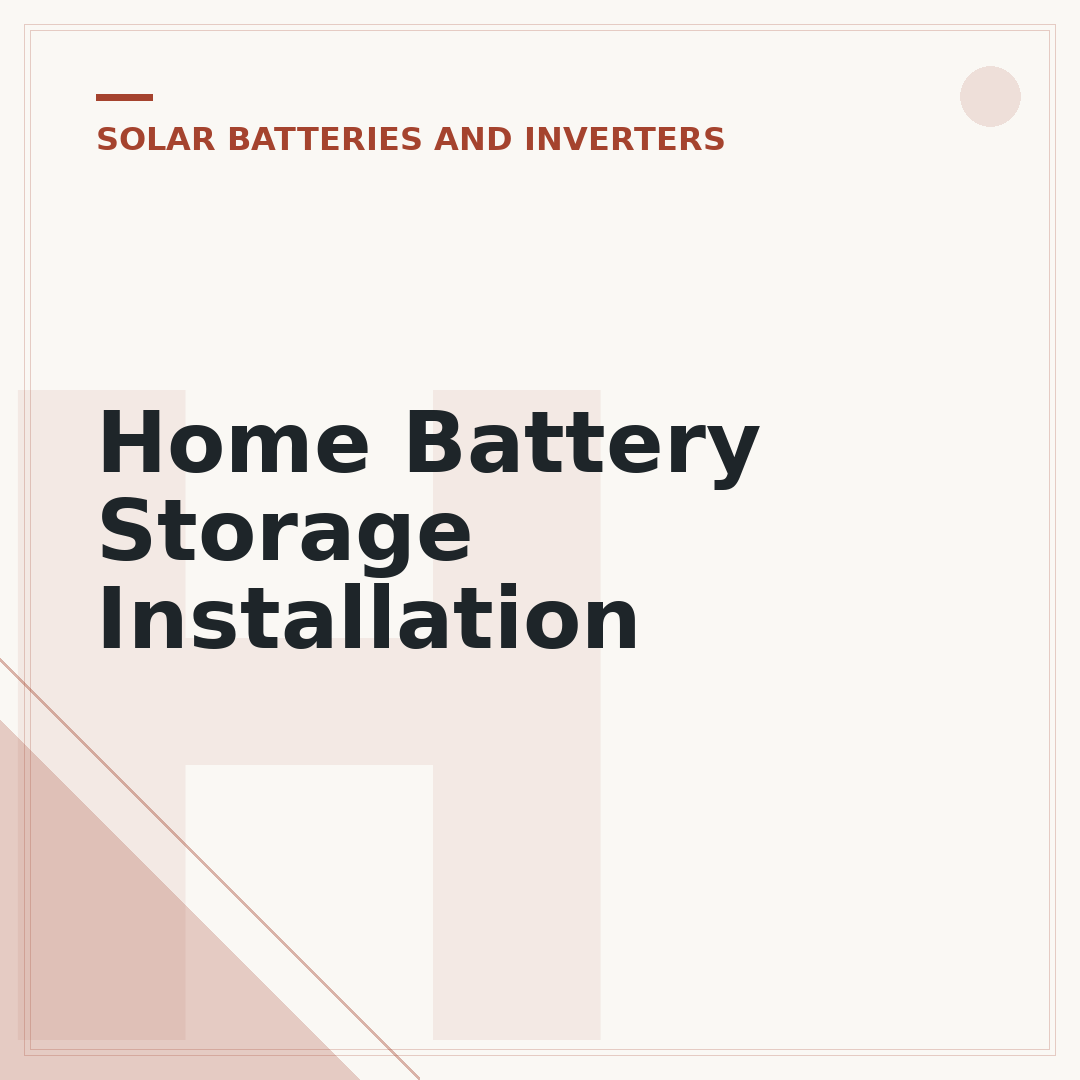 Home Battery Storage Installation