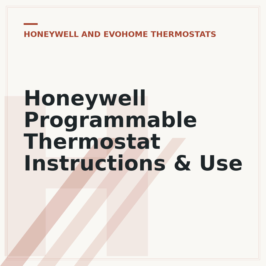 Honeywell Programmable Thermostat Instructions & Use