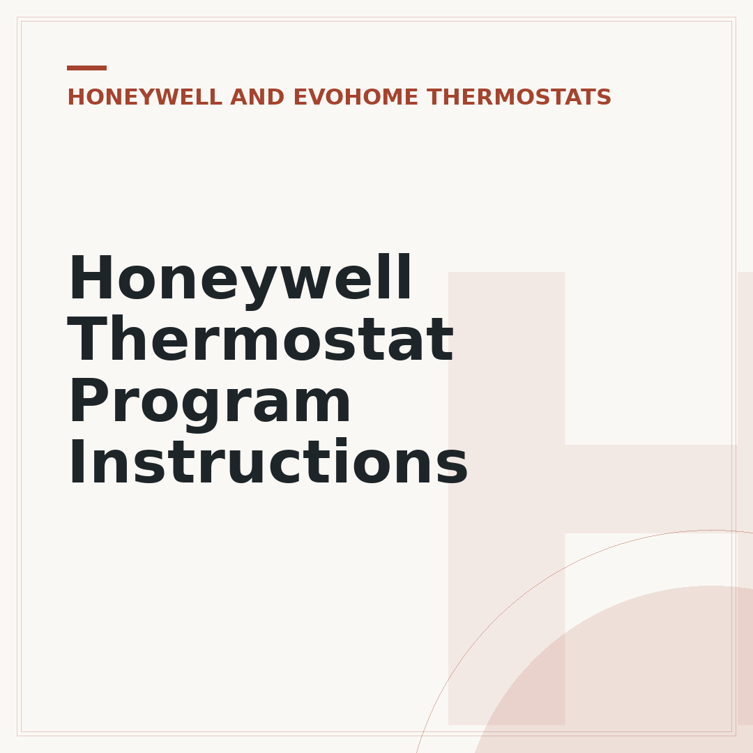 Honeywell Thermostat Program Instructions
